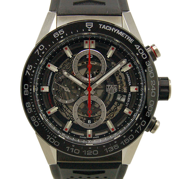 タグホイヤー　TAG HEUER　カレラ　キャリバー　ホイヤー01　ブラック　ラバー　CAR2A1Z.FT6044　未使用品
