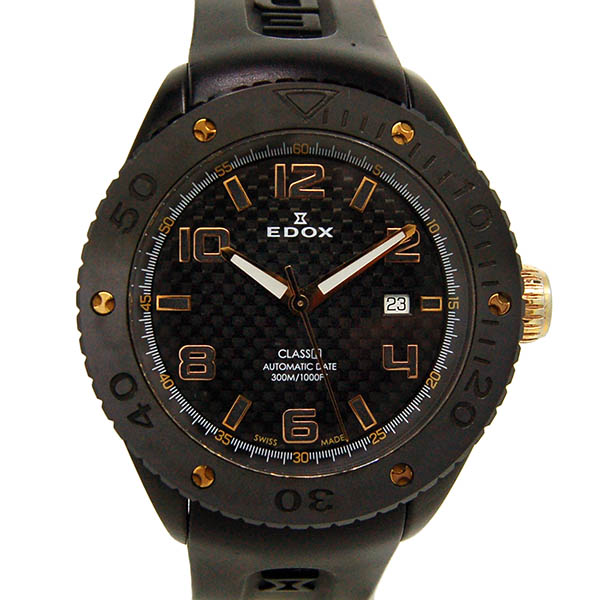 エドックス　EDOX　クラスワン　オートマティック　80078 357RN NIR2　45mm　ブラック　PVD　USED　中古