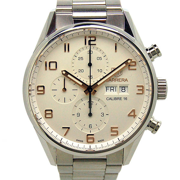 タグホイヤー　TAG HEUER　カレラ　クロノグラフ　エレガンス　キャリバー16　CV2A1AC.BA0738　シルバー　43mm　USED　中古