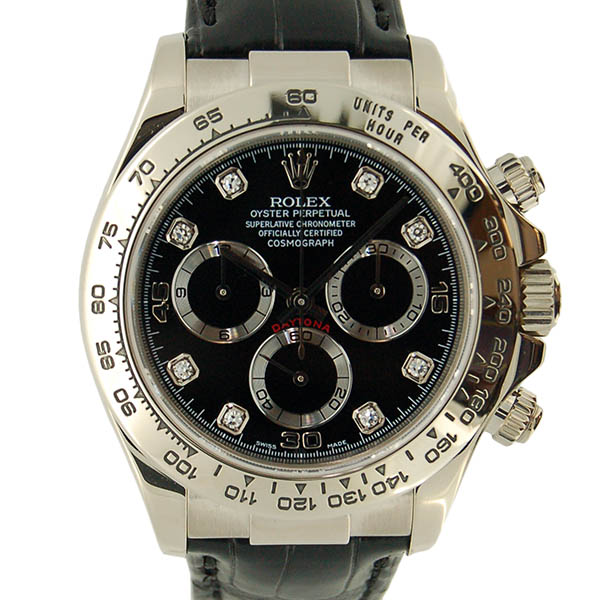 ロレックス　ROLEX　デイトナ　Ref.116519G　K18WG　8Pダイヤ　自動巻き　Y番　革ベルト　USED　中古