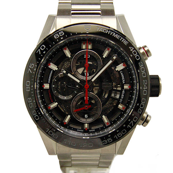 タグホイヤー　TAG HEUER　カレラ　クロノグラフ　キャリバー　ホイヤー01　ブラック　CAR2A1W.BA0703　USED　中古