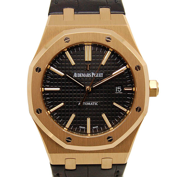 オーデマ・ピゲ　AUDEMARS PIGUET　ロイヤルオーク　15400OR.OO.D002CR.01　ブラック　18KPG  革ベルト　41mm　USED　中古