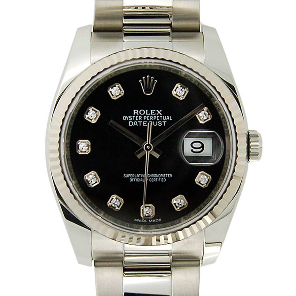 ロレックス　ROLEX　デイトジャスト　116234G　ブラック　10Pダイヤ　未使用品