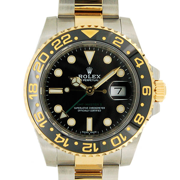 ロレックス　ROLEX　GMTマスター2　コンビ　Ref.116713LN　ブラック　SS×YG　コンビ　未使用品