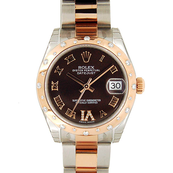 ロレックス　ROLEX　デイトジャスト　Ref.178341　チョコレート　SS×PG　VIダイヤ　31mm　未使用品