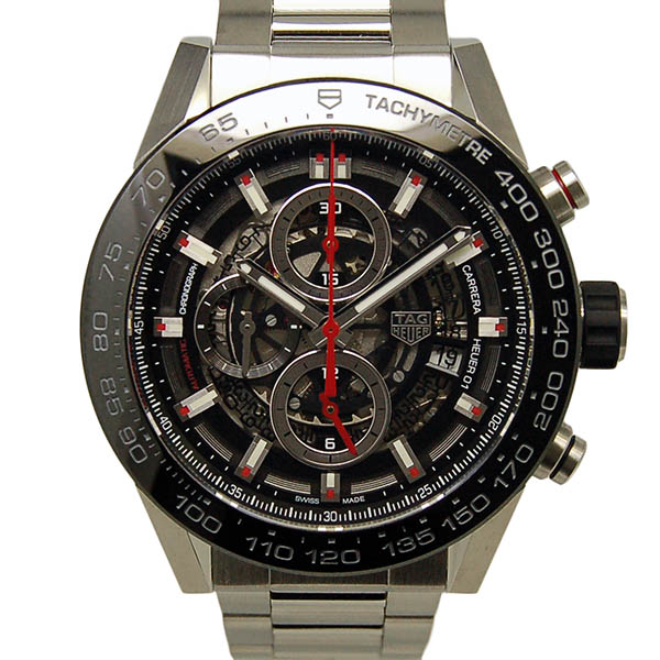 タグホイヤー　TAG HEUER　カレラ　クロノグラフ　キャリバー　ホイヤー01　ブラック　CAR2A1W.BA0703　USED　中古