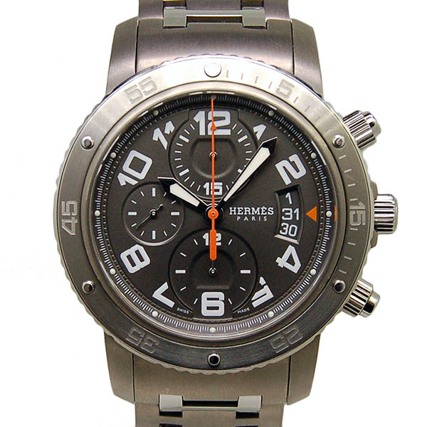 エルメス　HERMES　クリッパークロノ　メカニカルダイバー　CP2.941.230/4963　メンズ　自動巻　グレー　USED　中古