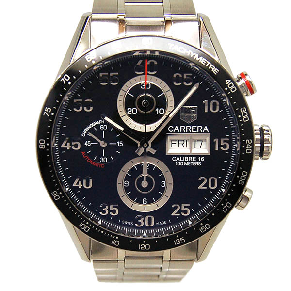 タグホイヤー　TAG HEUER　カレラ　タキメトリック　クロノデイデイト　ブラック　CV2A10.BA0796　自動巻　SS　USED　中古
