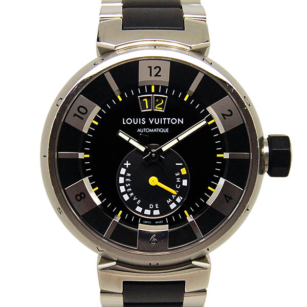 ルイヴィトン　LOUIS VUITTON 　タンブール　インブラック　パワーリザーブ　Q109G　44mm　メンズ　自動巻　USED　中古