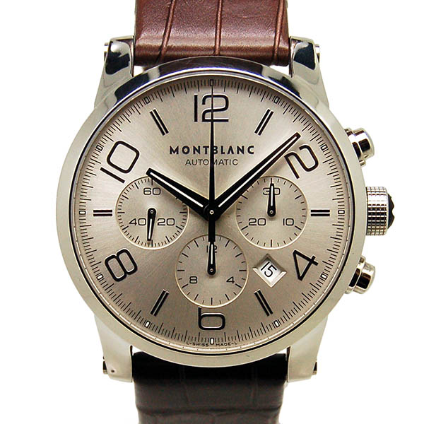 モンブラン　MONTBLANC　タイムウォーカー　クロノグラフ　7069　シルバー　43mm　USED　中古