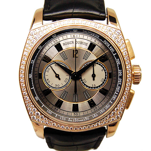 ロジェ・デュブイ　ROGER DUBUIS　モネガスク　マイクロローター　クロノグラフ　ベゼルダイヤ　RDDBMG0011　18KPG　USED　中古