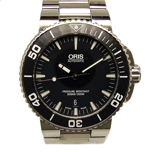 オリス　ORIS　アクイス　デイト　733 7653 4154　ブラック　USED　中古