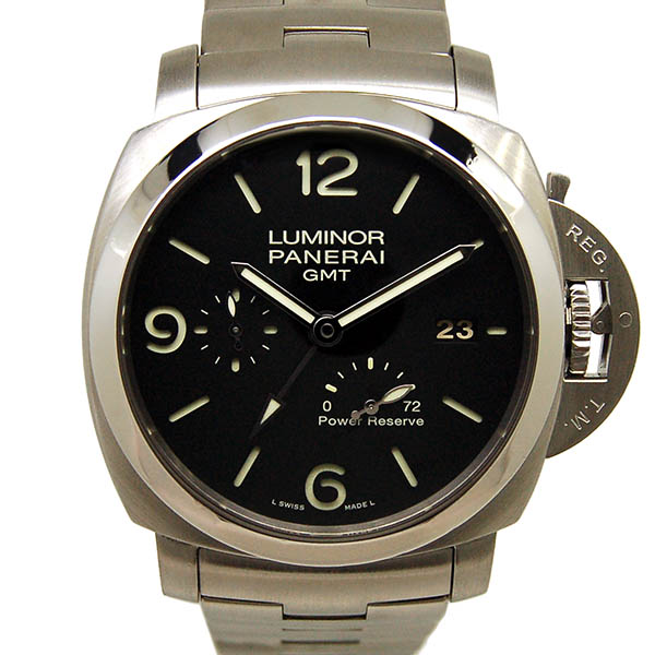 パネライ　PANERAI　ルミノール1950　3デイズ　GMTパワーリザーブ　PAM00347　SS　44mm　ブラック　自動巻　USED　中古