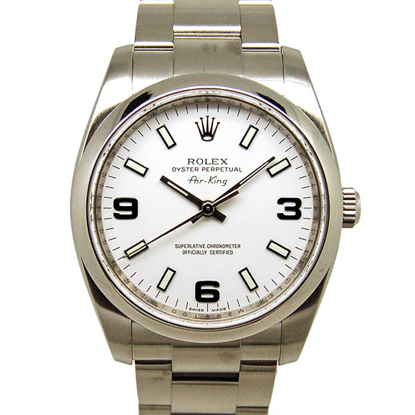 ロレックス　ROLEX　エアキング　Ref.114200　ホワイト369　35mm　M番ルーレット　自動巻　USED　中古