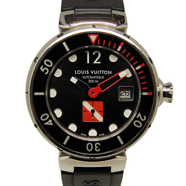 ルイヴィトン　LOUIS VUITTON 　タンブール　ダイビング　Q103A　メンズ　自動巻　ブラック　44mm　USED　中古