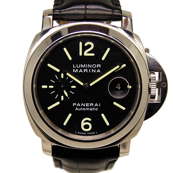 パネライ　PANERAI　ルミノールマリーナ　44mm　PAM00104　自動巻　SS　ブラック　革　K番　USED　中古