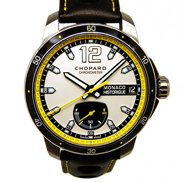 ショパール　CHOPARD　グランプリ　モナコヒストリック　パワーコントロール　168569-3001　グレー/イエロー　44.5mm　USED　中古