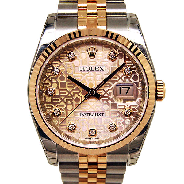 ロレックス　ROLEX　デイトジャスト　116231G　ピンク　コンピューター　SS×18KPG　36mm　G番　未使用品