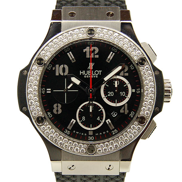 ウブロ　HUBLOT　ビッグバン　ベゼルダイヤ　301.SX.130.RX.114　SS　44.5mm　ブラック　ラバーベルト　USED　中古