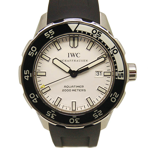 IWC　アクアタイマー　IW356811　ホワイト　SS　ラバー　2000m防水　USED　中古