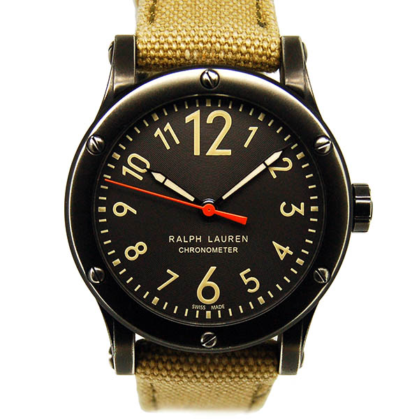 ラルフローレン　RALPH LAUREN　スポーティング　サファリRL67　クロノメーター　RLR0250900　39mm　ブラック　USED　中古
