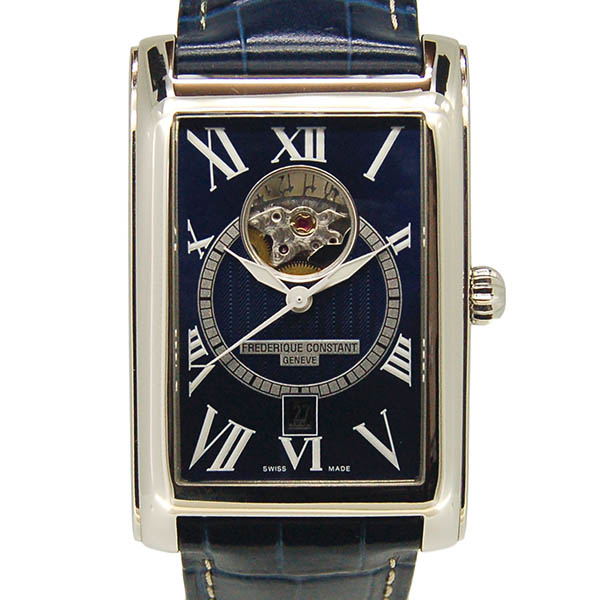 フレデリック・コンスタント　FREDERIQUE CONSTANT　カレ　ハートビート　FC-315NS4C26　世界500本限定　ネイビー　革ベルト　USED　中古