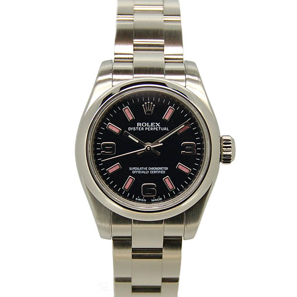 ロレックス　ROLEX　オイスターパーペチュアル　Ref.176200　 ピンクバー/369　ブラック　レディース　自動巻　26mm　ランダム番　USED　中古