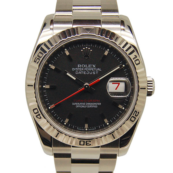 ロレックス　ROLEX　ターノグラフ　Ref.116264　SS　ブラック　V番ルーレット　USED　中古