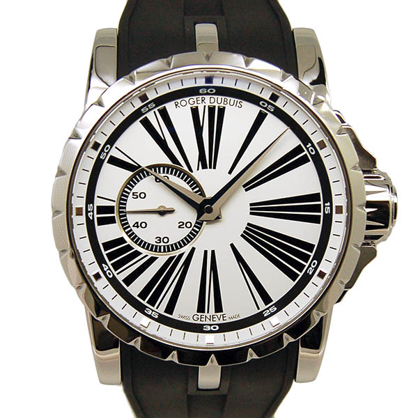 ロジェ・デュブイ　ROGER DUBUIS　エクスカリバー　EX45-77-90-00/01R00/B　SS　45mm　自動巻　ホワイト　ラバーベルト　USED　中古