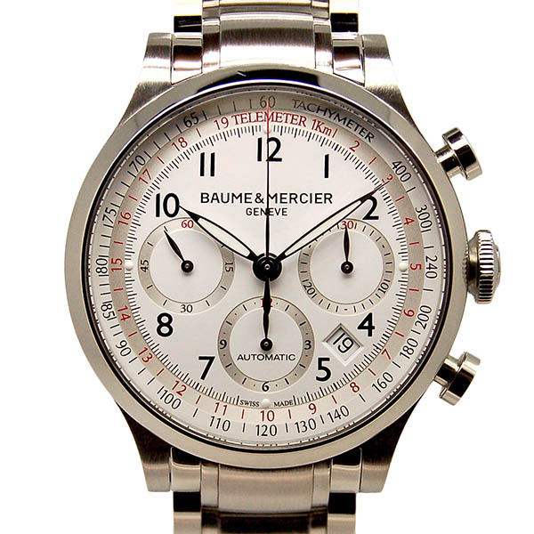 ボーム＆メルシェ　BAUME&MERCIER　ケープランド　クロノグラフ　MOA10061　42mm　シルバー　USED　中古