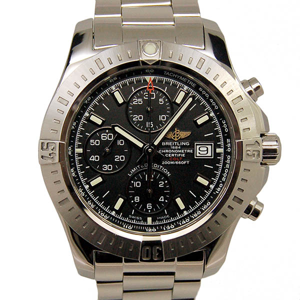 ブライトリング　BREITLING　コルト クロノグラフ オート リミテッド　A181B68PCS　日本500本限定　SS　ブラック　44mm　USED　中古