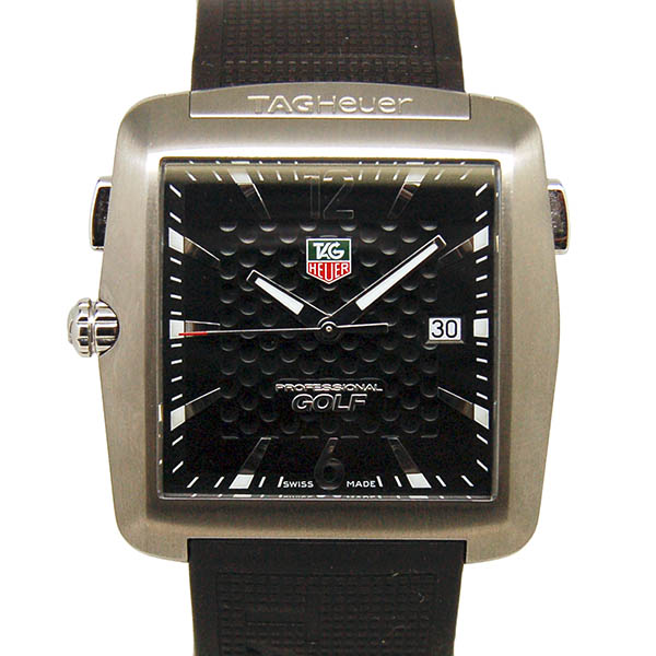 タグホイヤー　TAG HEUER　ゴルフウォッチ　タイガーウッズエディション　WAE1111　チタン　ラバーベルト　クォーツ　USED　中古