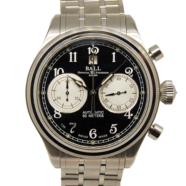 ボールウォッチ　BALL　トレインマスター　キャノンボール2 　CM1052D-S1J-BK  ブラック　SS　43mm　USED　中古