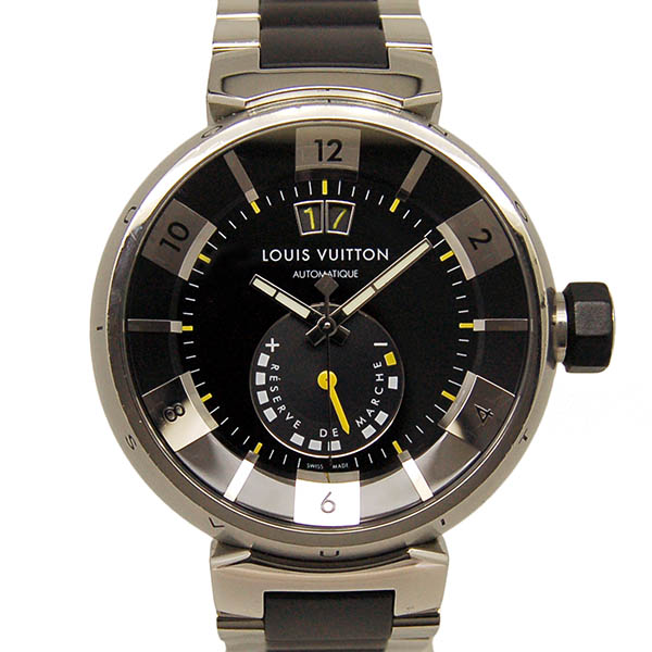 ルイヴィトン　LOUIS VUITTON 　タンブール　インブラック　パワーリザーブ　Q109G　44mm　メンズ　自動巻　USED　中古
