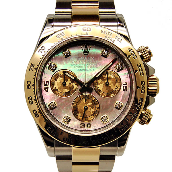 ロレックス　ROLEX　デイトナ　Ref.116503NG　18KYG×SS　ブラックシェル　8Pダイヤ　ランダム番　USED　中古