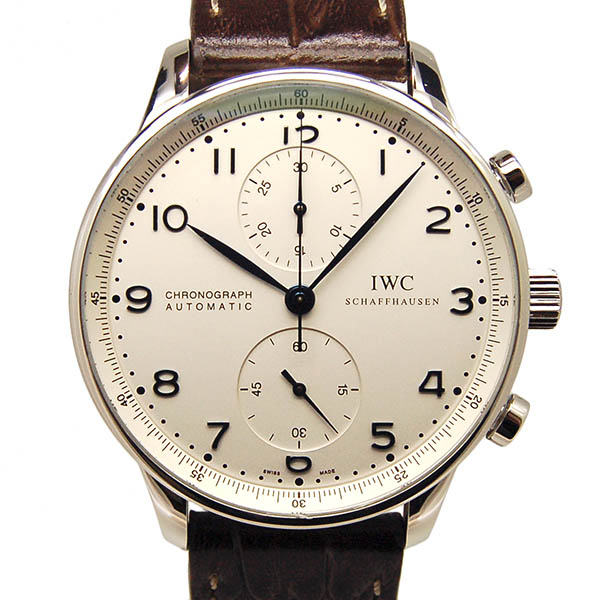 IWC　ポルトギーゼ　クロノグラフ　シルバー　青針　IW371417　自動巻　USED　中古