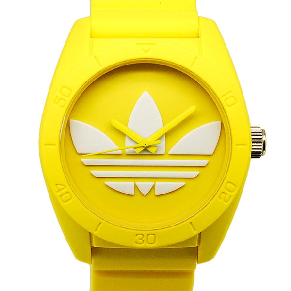 アディダス　adidas　サンティアゴ　ADH6174　イエロー　ラバー　シリコン　43mm　USED　中古