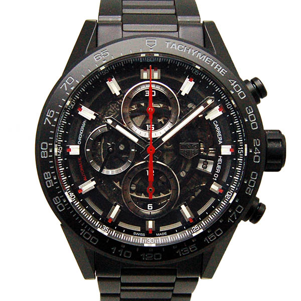 タグホイヤー　TAG HEUER　カレラ　クロノグラフ　キャリバー　ホイヤー01　ブラックセラミック　CAR2090.BH0729　43mm　USED　中古