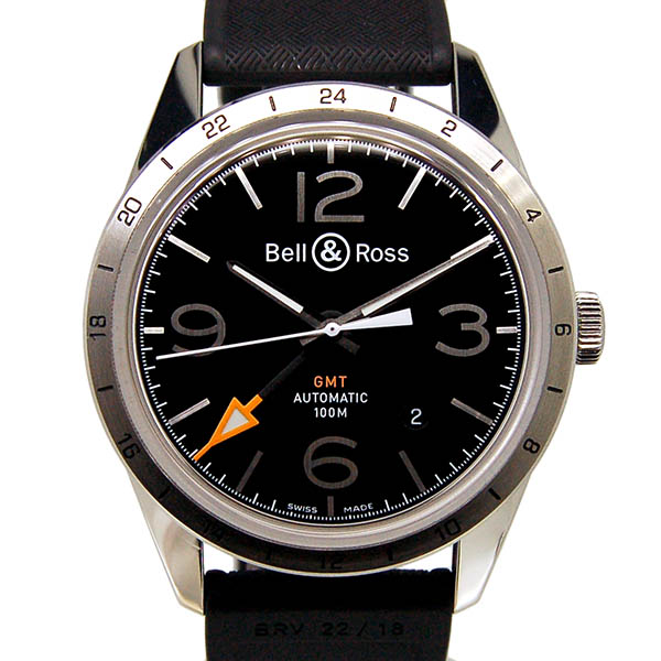 ベル＆ロス　BELL＆ROSS　ヴィンテージ　BR123　GMT　24H　SS　42mm　ブラック　USED　中古