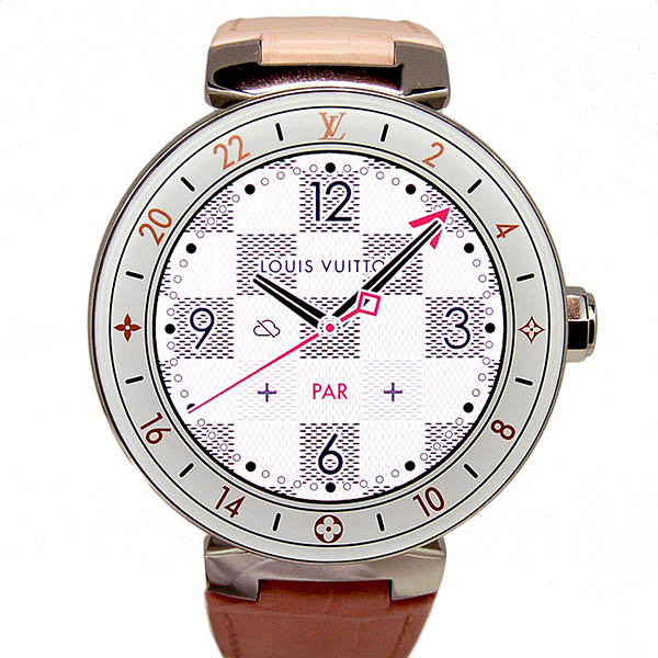ルイヴィトン　LOUIS VUITTON 　タンブール ホライゾン ホワイト　QA000Z　SS　42mm　USED　中古