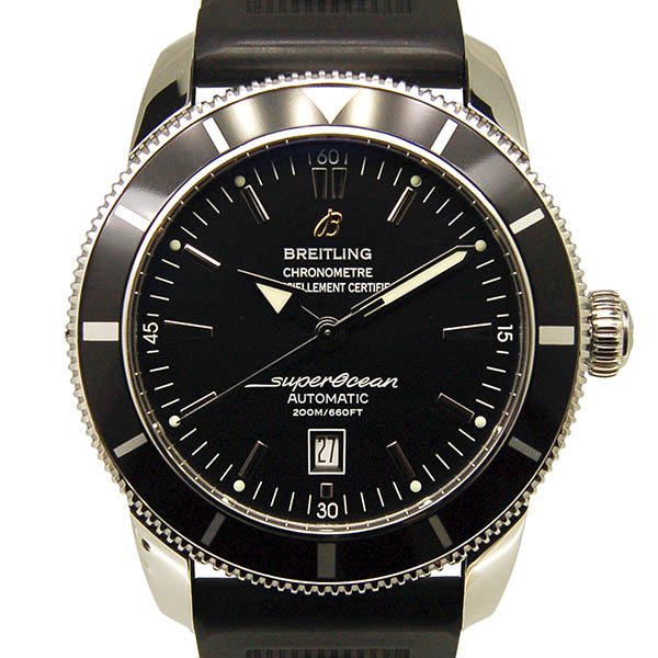ブライトリング　BREITLING　スーパーオーシャンヘリテージ　46mm　A172B68ORC　ブラック　SS　ラバー　200m防水　USED　中古