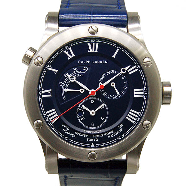 ラルフローレン　RALPH LAUREN　スポーティング ワールドタイム　RLR0210700　44.8mm　ブルー　SS　未使用品