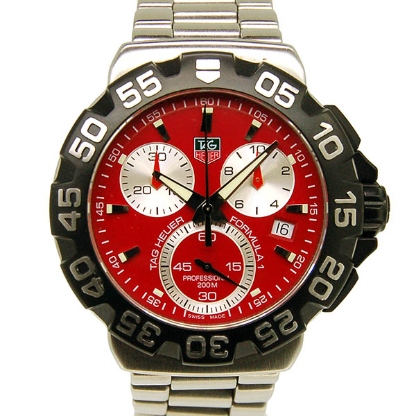 タグホイヤー　TAG HEUER　フォーミュラ1 クロノグラフ　CAH1112.BA0850　クォーツ　レッド　41mm　USED　中古