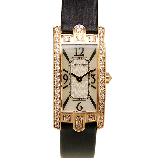 ハリーウィンストン　HARRY WINSTON　アヴェニューC ミニ ダイヤモンド　AVCQHM16RR017　ローズゴールド　ホワイトシェル　クォーツ　USED　中古