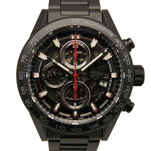 タグホイヤー　TAG HEUER　カレラ　クロノグラフ　キャリバー　ホイヤー01　ブラックセラミック　CAR2090.BH0729　43mm　USED　中古