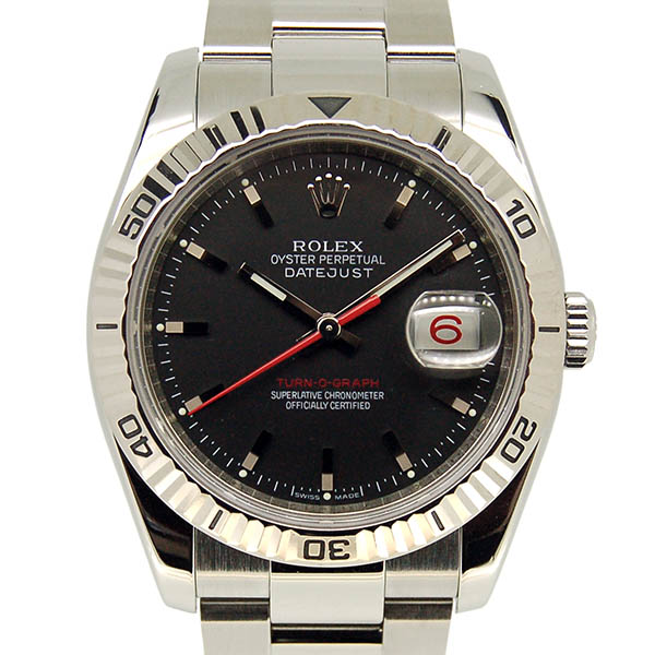 ロレックス　ROLEX　ターノグラフ　Ref.116264　SS　ブラック　F番ルーレット　36mm　USED　中古