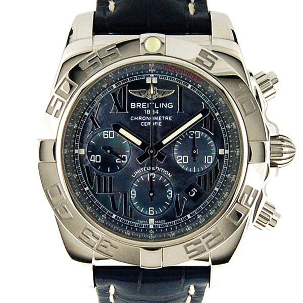 ブライトリング　BREITLING　クロノマット44　AB01116X/BE67　ブラックシェル　SS　44mm　日本400本限定　革ベルト　USED　中古