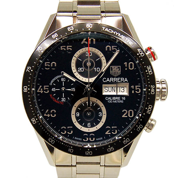 タグホイヤー　TAG HEUER　カレラ　タキメトリック　クロノデイデイト　ブラック　CV2A10.BA0796　自動巻　SS　43mm　USED　中古
