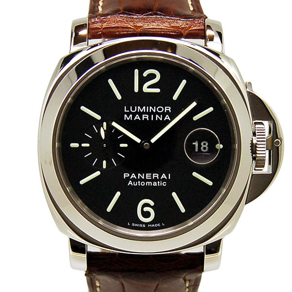 パネライ　PANERAI　ルミノールマリーナ　44mm　PAM00104　自動巻　SS　ブラック　革ベルト　E番　USED　中古