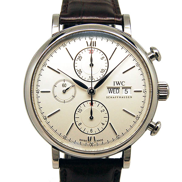 IWC　ポートフィノ　クロノグラフ　IW391007　SS　シルバー　革　USED　中古
